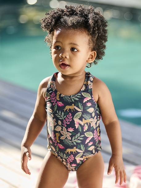 Maillot de bain 1 pièce imprimé Capsule famille bébé fille encre - vertbaudet enfant 