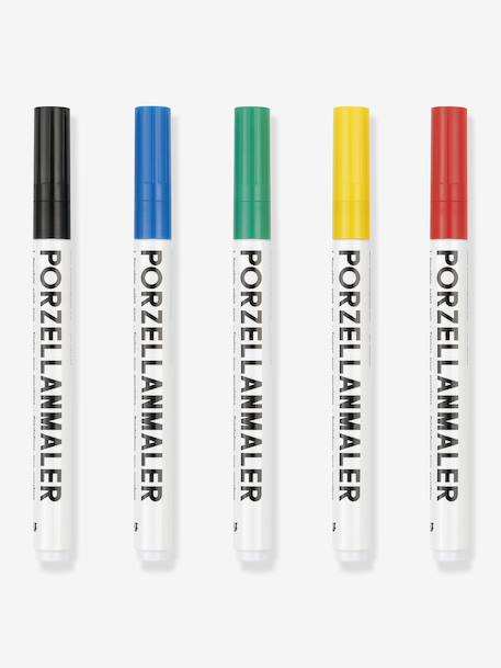 Set van 5 viltstiften voor porselein BASIC FOLIA meerkleurig - vertbaudet enfant 