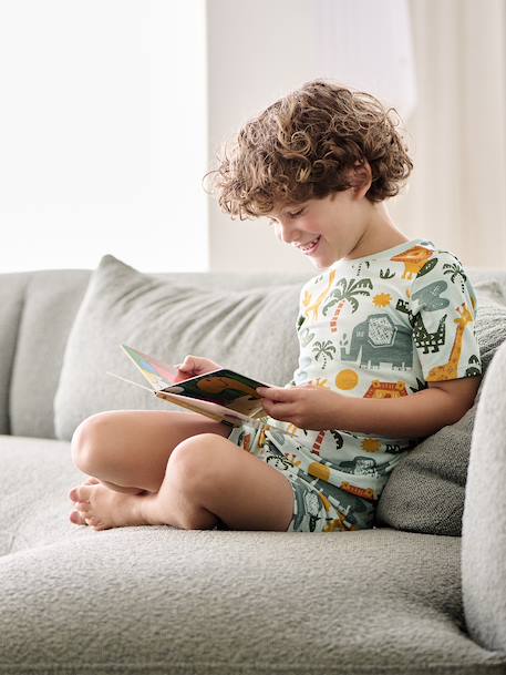 Lot de 2 pyjashorts garçon savane bleu pétrole - vertbaudet enfant 