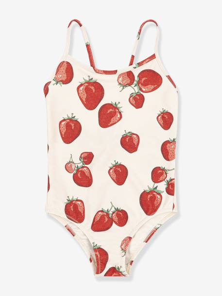 Maillot de bain 1 pièce fille motifs fraises rouge - vertbaudet enfant 