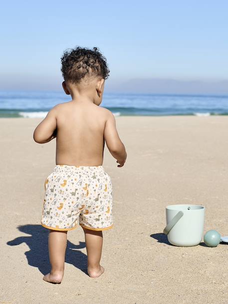 Bedrukt badshort voor babyjongens ecru - vertbaudet enfant 