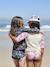 Zwemset voor meisjes met anti-UV shirt + broekje ecru - vertbaudet enfant 