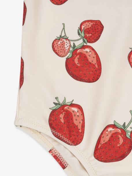 Maillot de bain 1 pièce fille motifs fraises rouge - vertbaudet enfant 