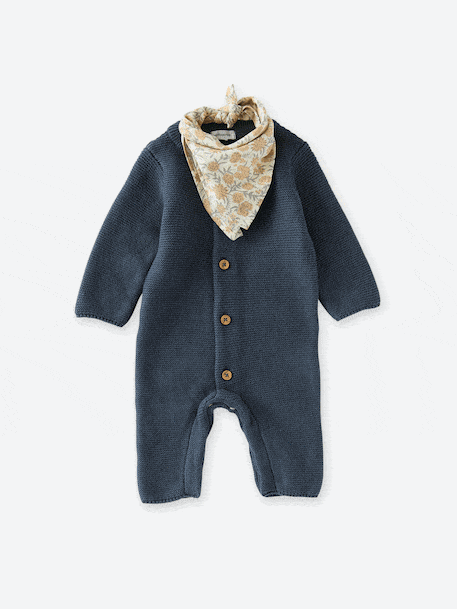 Kit naissance mixte tricot + foulard coffret cadeau naissance anthracite - vertbaudet enfant 