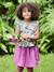 Jupe fille en gaze de coton beige+bleu grisé+rose+vert sauge+vieux rose+violet - vertbaudet enfant 