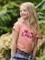 Basics meisjesshirt met aangebracht motief en korte mouwen koraal - vertbaudet enfant 