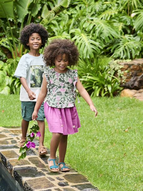 Fille-Jupe-Jupe fille en gaze de coton 