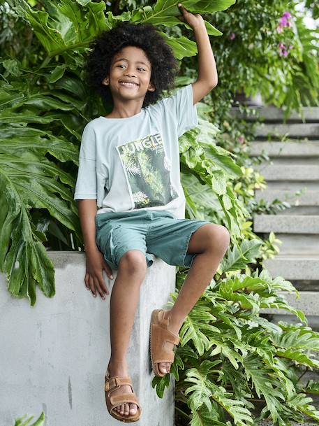 Jongensshirt tie & dye motief fotoprint saliegroen - vertbaudet enfant 