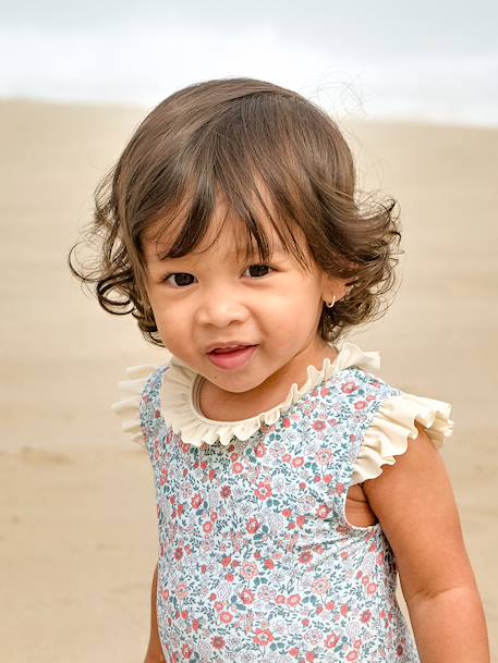 Maillot de bain bébé fille 1 pièce ouverture dos vert sauge - vertbaudet enfant 