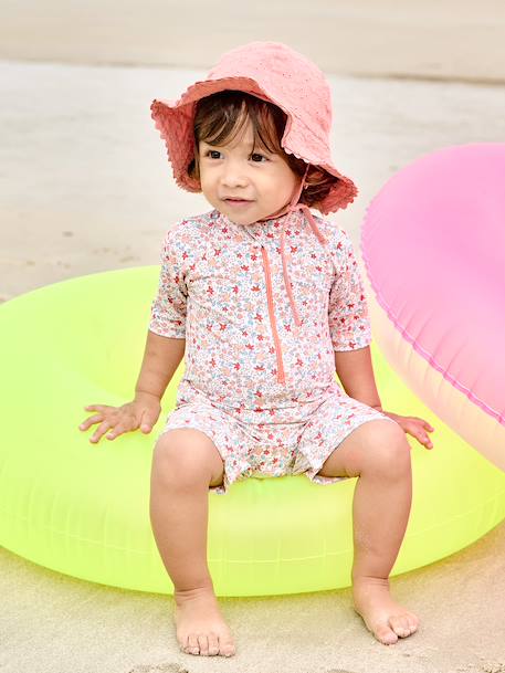 Combinaison de bain anti UV bébé fille avec couche intégrée corail - vertbaudet enfant 