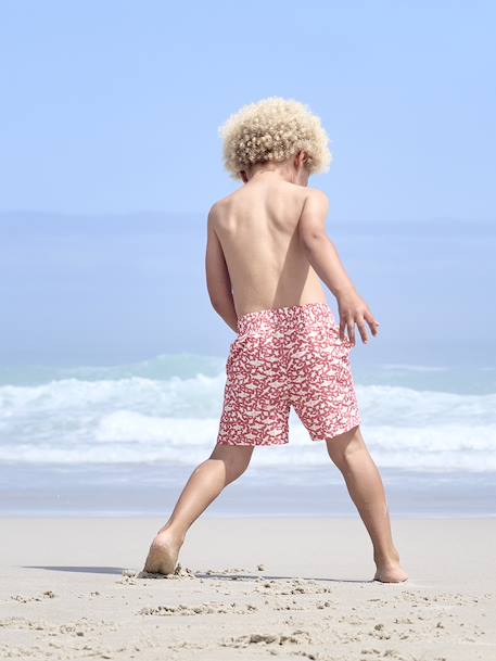 Zwemshort voor jongens 'Haaien' terracottategel - vertbaudet enfant 