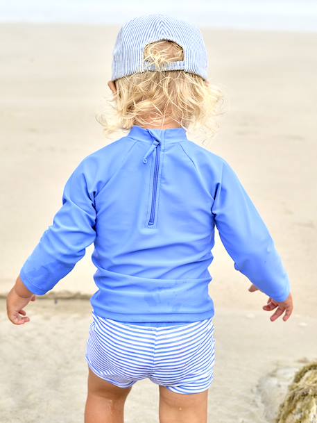 Badpak baby T-shirt anti-UV + shorty blauw - vertbaudet enfant 