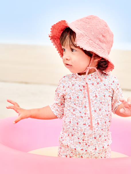 Combinaison de bain anti UV bébé fille avec couche intégrée corail - vertbaudet enfant 