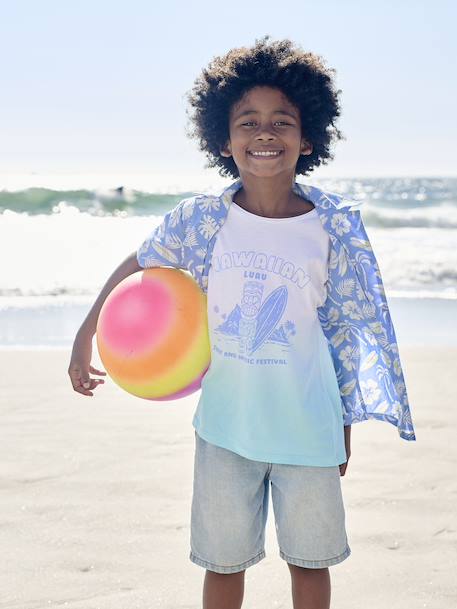 Chemise imprimée garçon bleu azur - vertbaudet enfant 