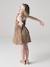 Robe à bretelles fille en gaze de coton beige+corail+vert émeraude - vertbaudet enfant 