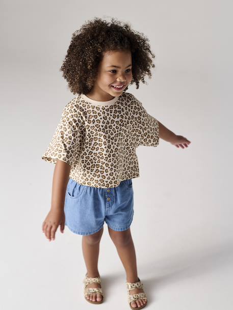 Fille-Short-Short fille en denim léger facile à enfiler