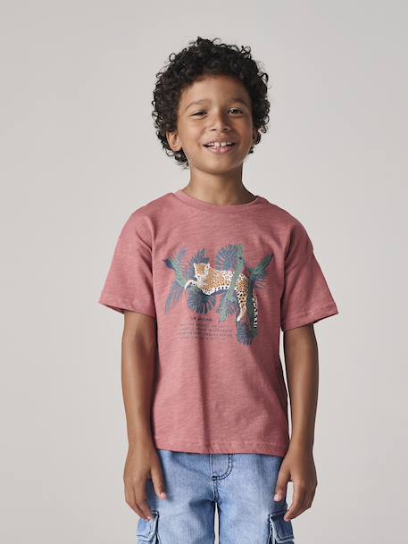 T-shirt motif nature garçon écru+terracotta - vertbaudet enfant 