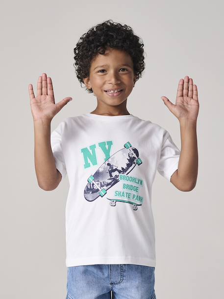 T-Shirt photoprint garçon blanc - vertbaudet enfant 