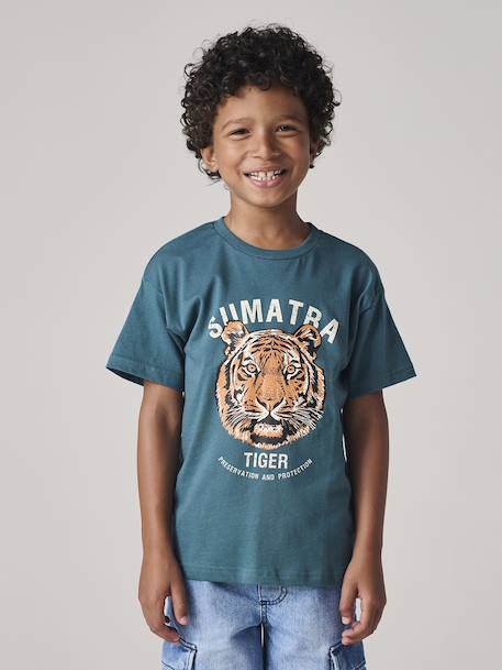 Jongensshirt met tijgermotief dennen - vertbaudet enfant 