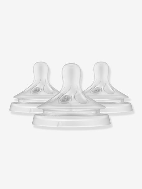 Pack de trois tétines Natural Response - débits 3,4,5 transparent - vertbaudet enfant 