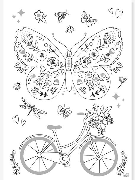 Gabarits pour vitres avec 1 marqueur à craie BLOOM & GROW Klassik folia blanc - vertbaudet enfant 