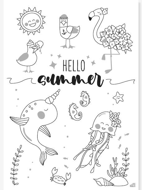 Gabarits pour vitres avec 1 marqueur à craie BLOOM & GROW Klassik folia blanc - vertbaudet enfant 