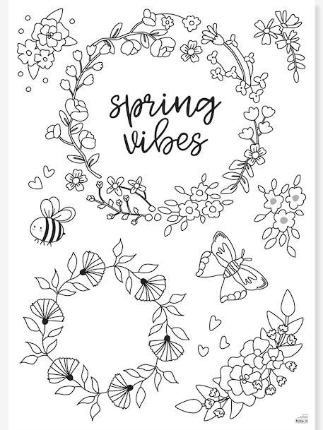 Gabarits pour vitres avec 1 marqueur à craie BLOOM & GROW Klassik folia blanc - vertbaudet enfant 