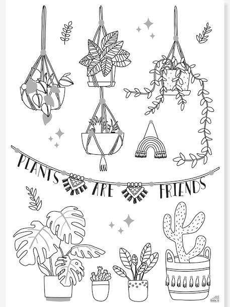 Gabarits pour vitres avec 1 marqueur à craie BLOOM & GROW Klassik folia blanc - vertbaudet enfant 