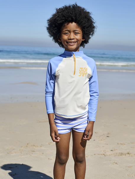 Badpakset voor jongens T-shirt met UV-bescherming + shorty blauw - vertbaudet enfant 