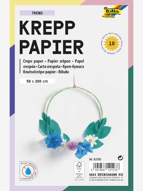 Set van 10 rollen crêpepapier FARBMIX TREND FOLIA, 50 x 200 cm meerkleurig - vertbaudet enfant 
