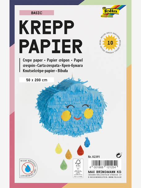 Set van 10 rollen crêpepapier FARBMIX BASIC FOLIA, 50 x 200 cm meerkleurig - vertbaudet enfant 