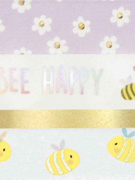 Set van 4 Washi linten met Hotfoil effect BEES FOLIA meerkleurig - vertbaudet enfant 