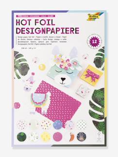 Jouet-Activités artistiques-Gommettes, collage et modelage-Papiers design à effet métallisé folia, 12 feuilles