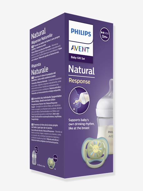Coffret biberon 125ml + Sucette Ultra Air 0-6M bleu - vertbaudet enfant 
