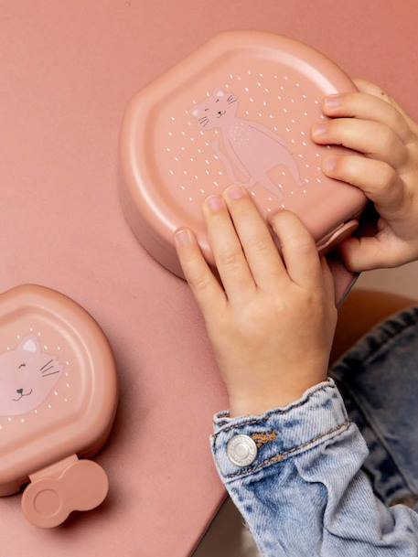 TRIXIE lunchbox met clip blauw+geel+groen+nude+sinaasappel - vertbaudet enfant 