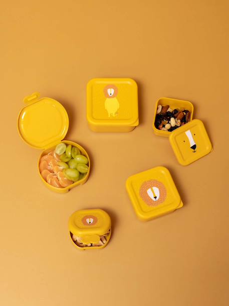 TRIXIE lunchbox met clip blauw+geel+groen+nude+sinaasappel - vertbaudet enfant 