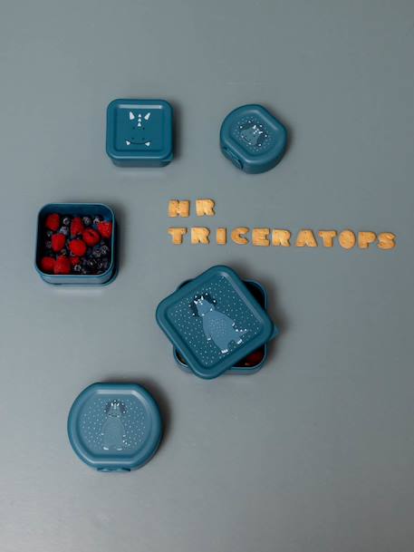 TRIXIE lunchbox met clip blauw+geel+groen+nude+sinaasappel - vertbaudet enfant 