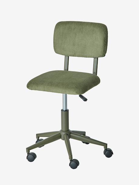Chaise de bureau à roulettes enfant en velours rose+vert - vertbaudet enfant 