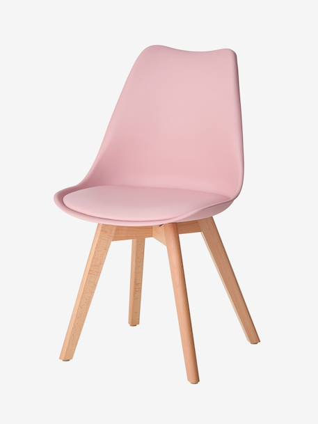 Chaise enfant primaire Scandinave blanc+rose+vert - vertbaudet enfant 
