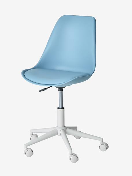 Chaise de bureau enfant à roulettes blanc+bleu+rose+vert - vertbaudet enfant 