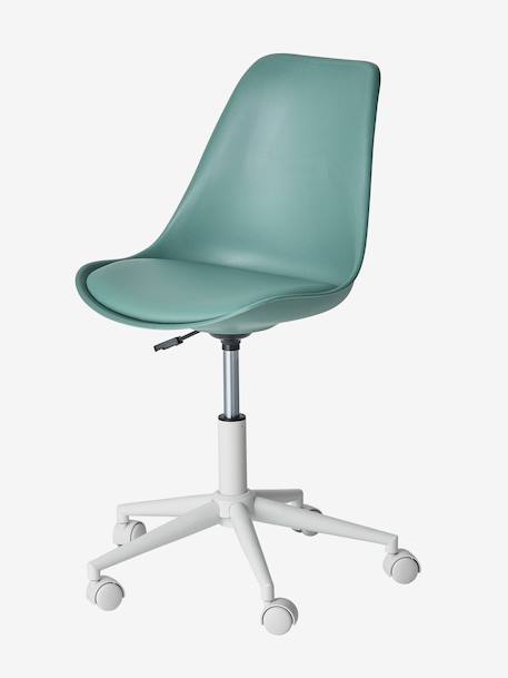 Kinderbureaustoel met wieltjes blauw+groen+rozen+wit - vertbaudet enfant 