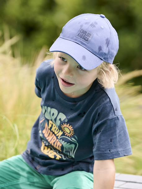Casquette unie garçon brodée devant lichen+marine - vertbaudet enfant 