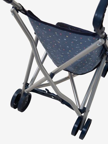 Rieten kinderwagen voor pop blauw+ecru+geel+groen+wit - vertbaudet enfant 