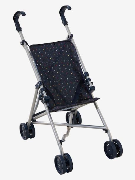 Rieten kinderwagen voor pop blauw+ecru+geel+groen+wit - vertbaudet enfant 
