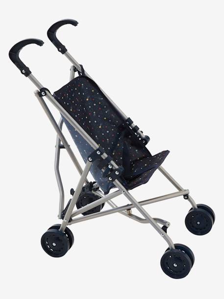 Rieten kinderwagen voor pop blauw+ecru+geel+groen+wit - vertbaudet enfant 
