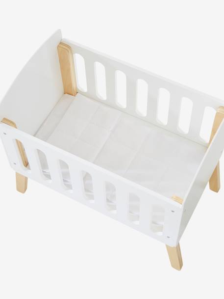 Lit poupon sur pieds en bois FSC® blanc - vertbaudet enfant 