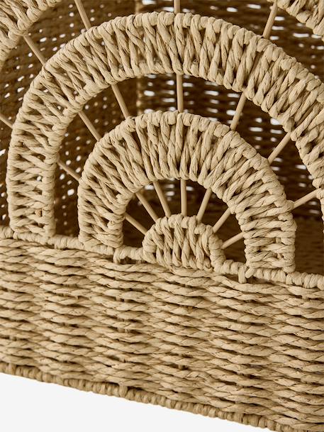 Bac de rangement pliable Arc-en-ciel en corde de papier beige - vertbaudet enfant 