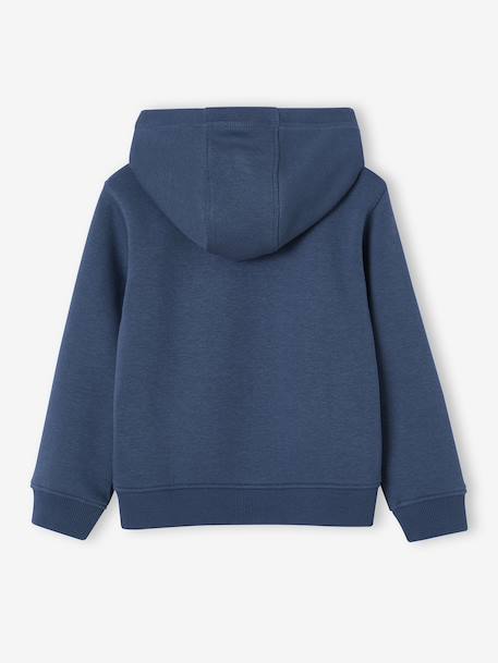 Ritssweater mt capuchon sport BASICS jongens antraciet+BLEU FONCE UNI AVEC DECOR+dennen - vertbaudet enfant 
