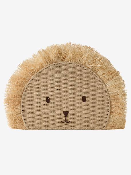 Opbergmand leeuw van papierkoord en raffia beige - vertbaudet enfant 