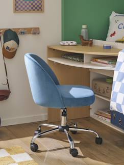 Chambre et rangement-Chambre-Chaise, tabouret, fauteuil-Chaise de bureau à roulettes enfant en velours